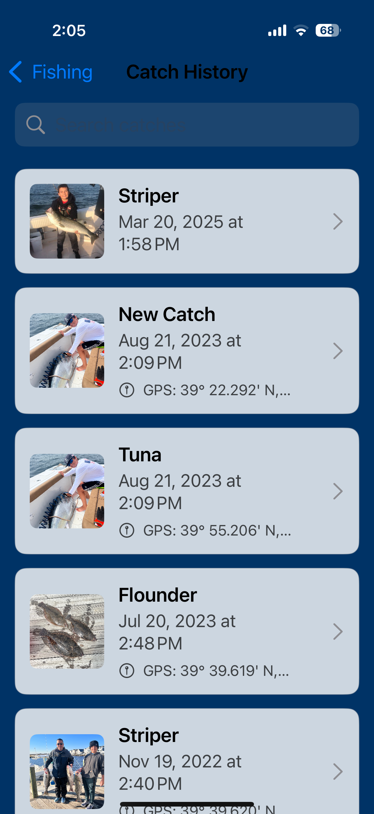 Saltwater Fish Catch Logging and Tracking